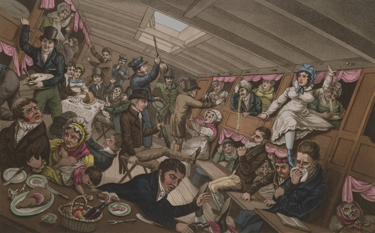 Ein Margate-Paket - Die Auswirkungen einer Bö oder einer plötzlichen Verschiebung des Ballasts, veröffentlicht von G. Humphrey, London, 6. November 1821 von English School