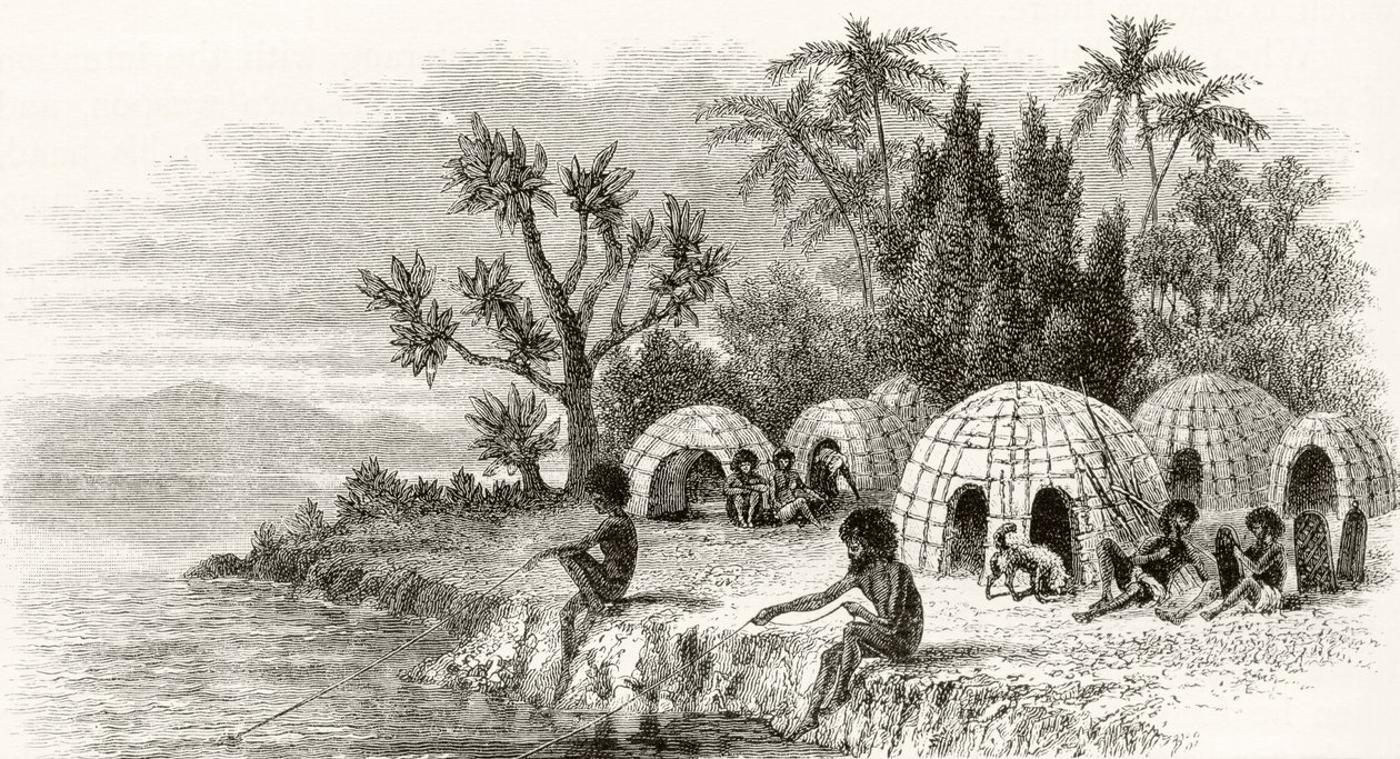 Einheimisches Lager in Queensland, ca. 1880, aus 