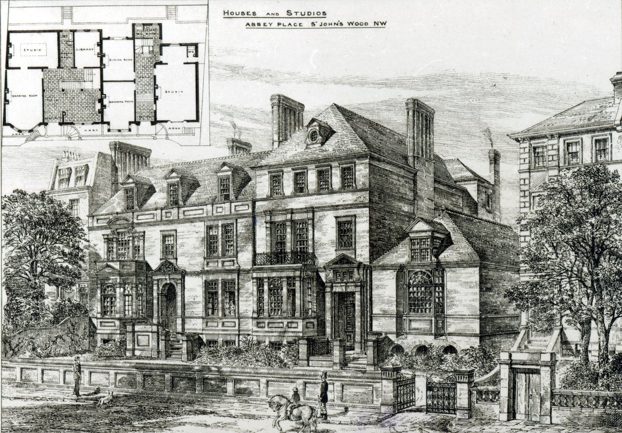Abbey Place, St. Johns Wood, aus The Building News, 18. Januar 1878 von English School