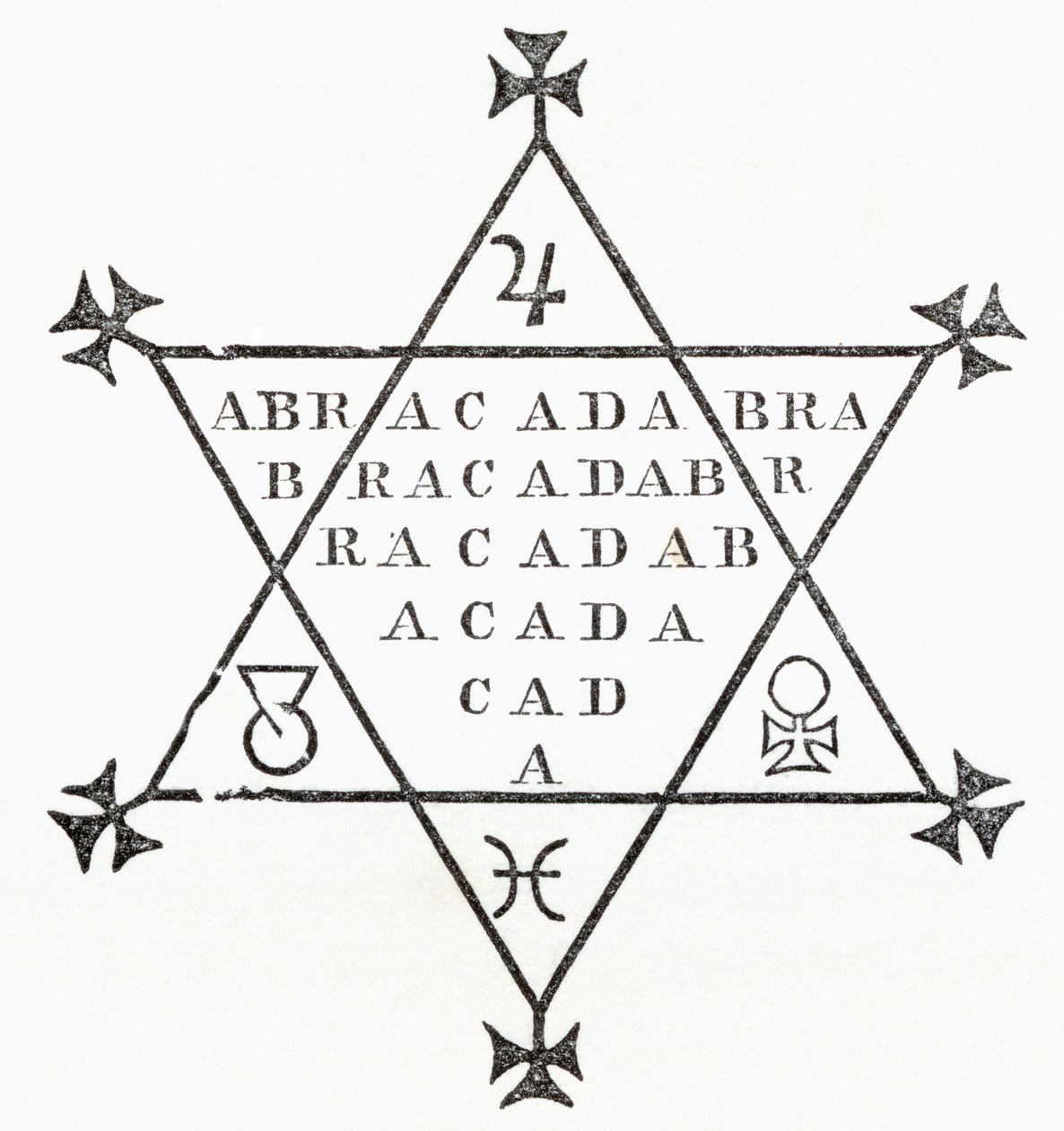 Abrakadabra, aus The Ingoldsby Legends or Mirth and Marvels, von Thomas Ingoldsby, veröffentlicht 1865 von English School