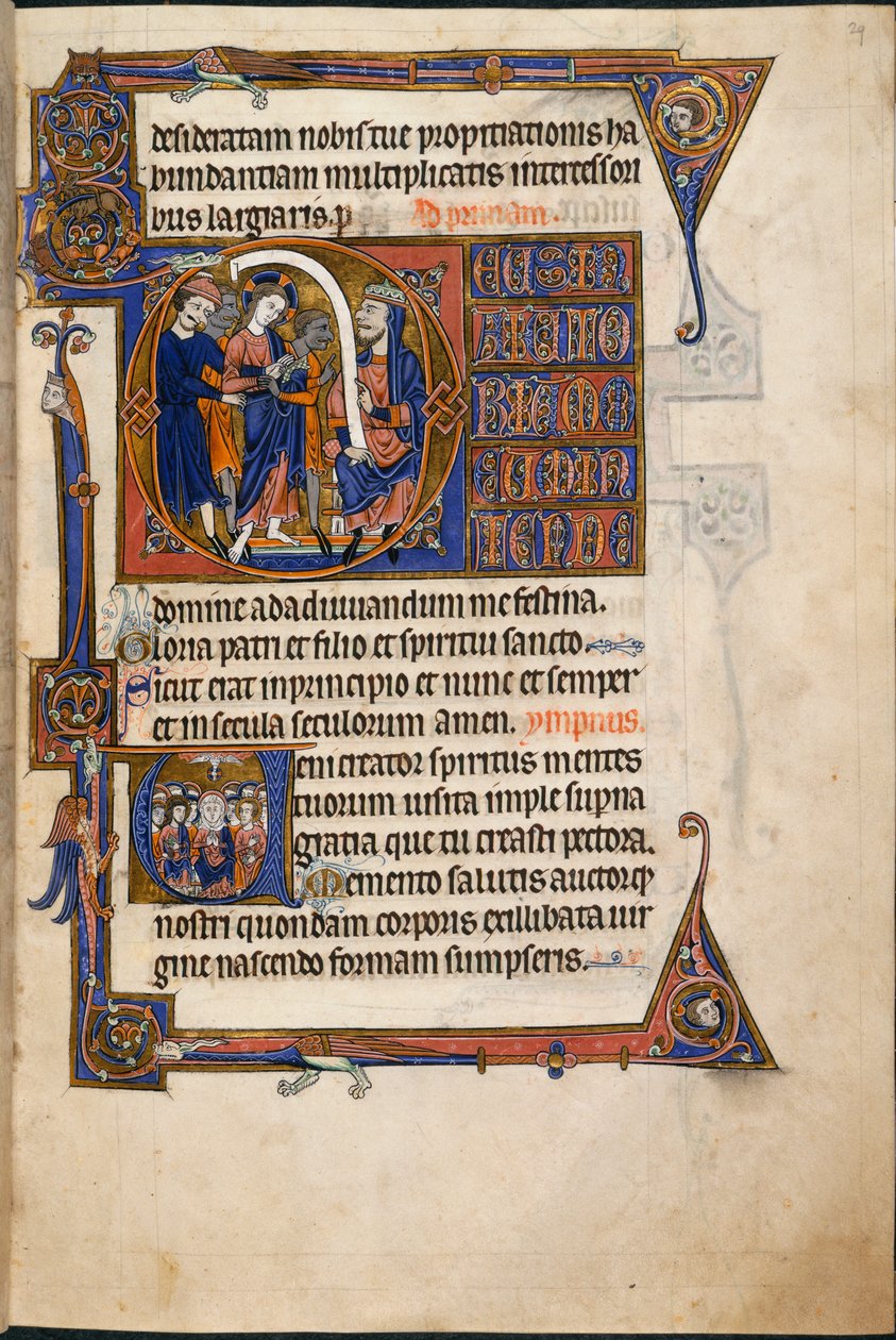 Jesus vor Kaiphas, in den Salvin Hours von English School