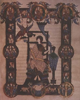 St. Johannes der Evangelist, aus den Grimbald Evangelien, ca. 1020 von English School