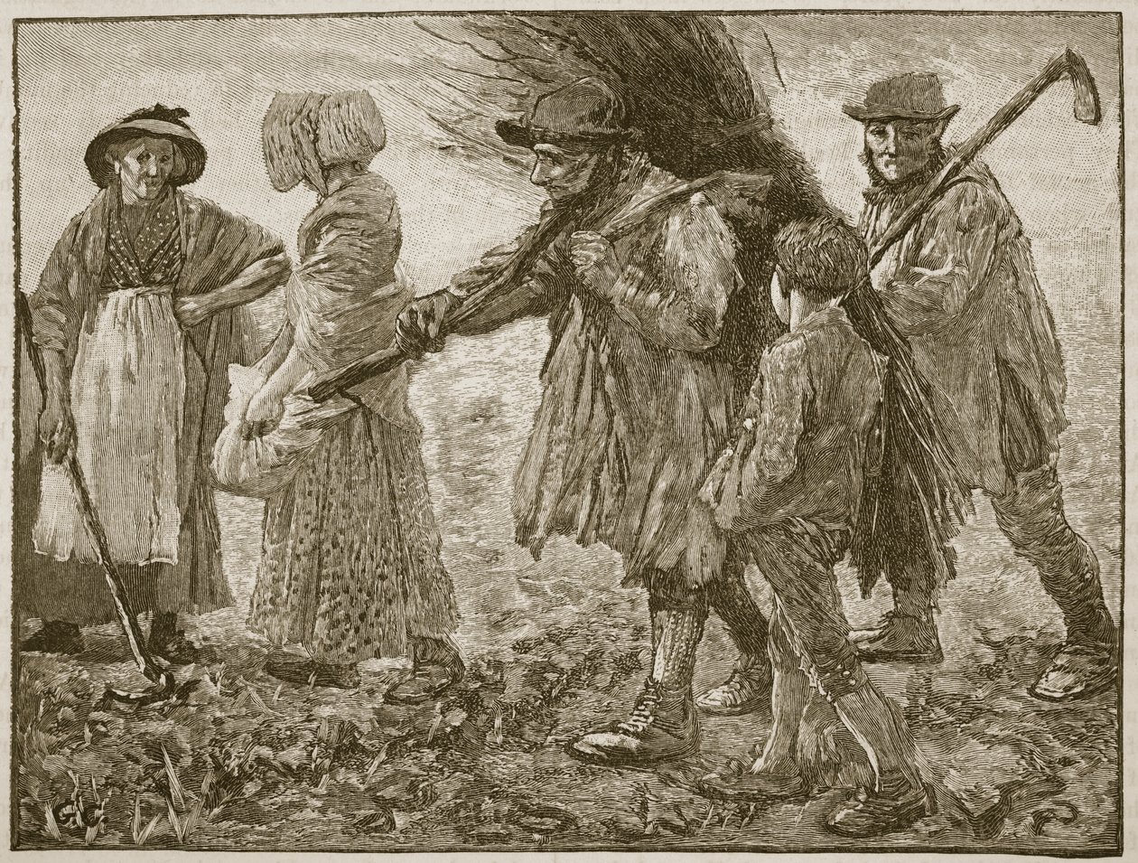Landarbeiter zur Zeit des ersten Reformparlaments, Illustration aus Cassells Illustrierter Geschichte Englands von English School