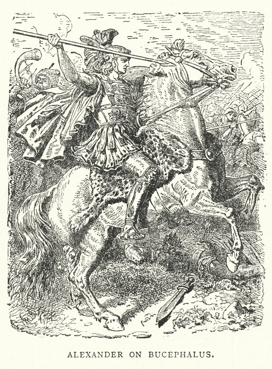 Alexander auf Bucephalus (Gravur) von English School
