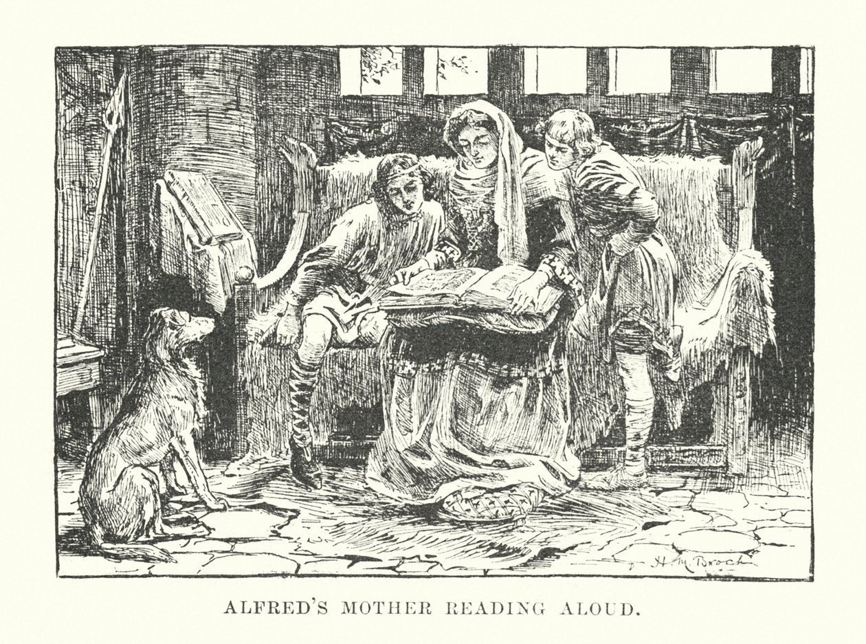 Alfreds Mutter liest laut vor (Gravur) von English School