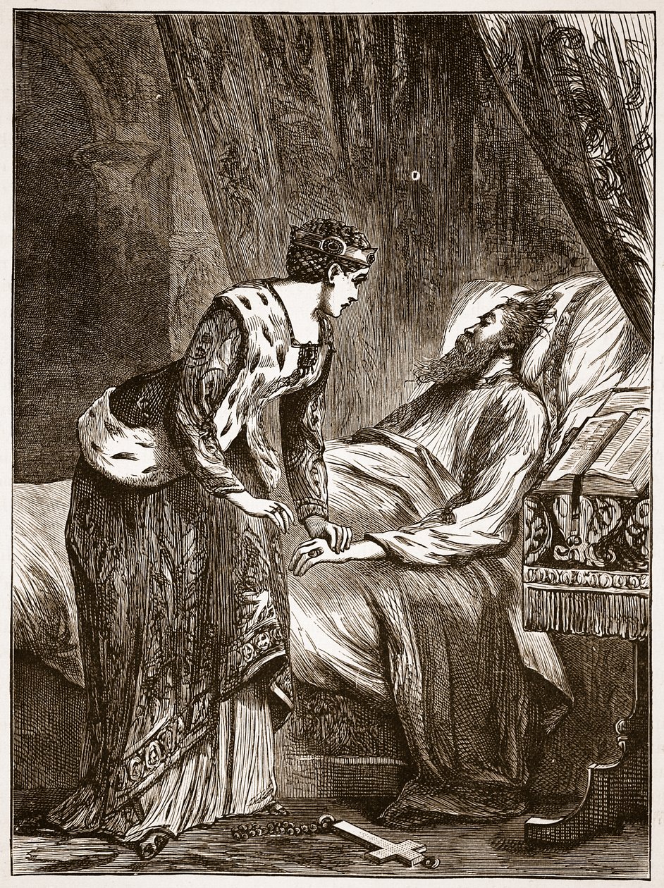 Alice Perrers am Sterbebett von Edward III, Illustration aus Cassells Illustrierter Geschichte Englands von English School