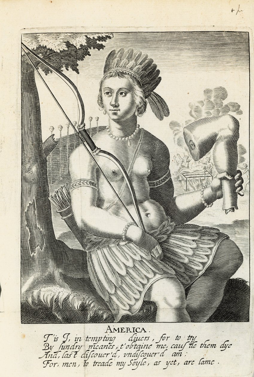 America Painted to the Life: Die wahre Geschichte der Eroberungen der Indianer durch die Spanier, von Sir Ferdinando Gorges und anderen von English School