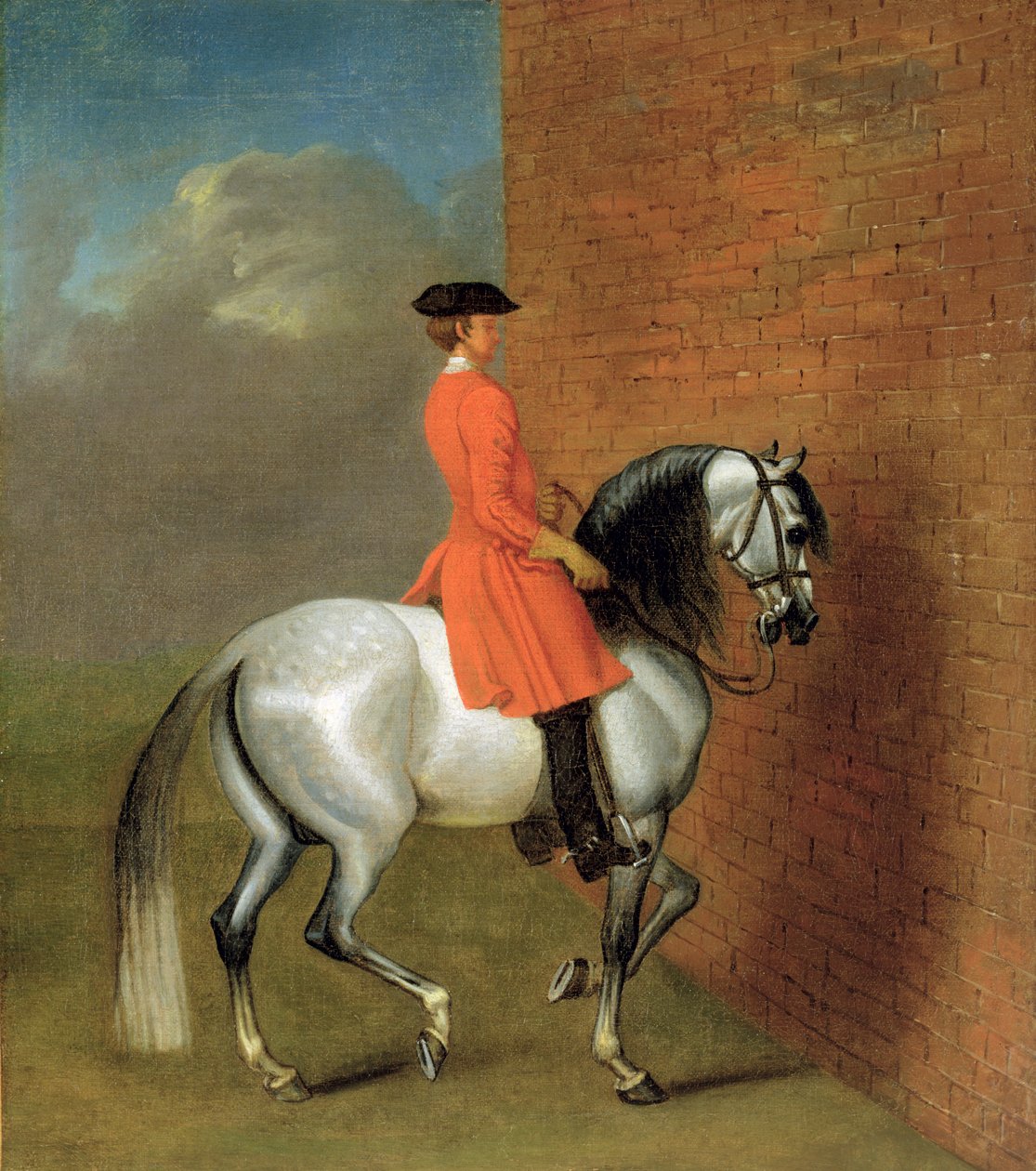 Eine Übung in Haute Ecole: Der Durchgang nach links entlang einer Wand, nach John Venderbank (1694-1739) früher James Seymour (1702-52) zugeschrieben von English School