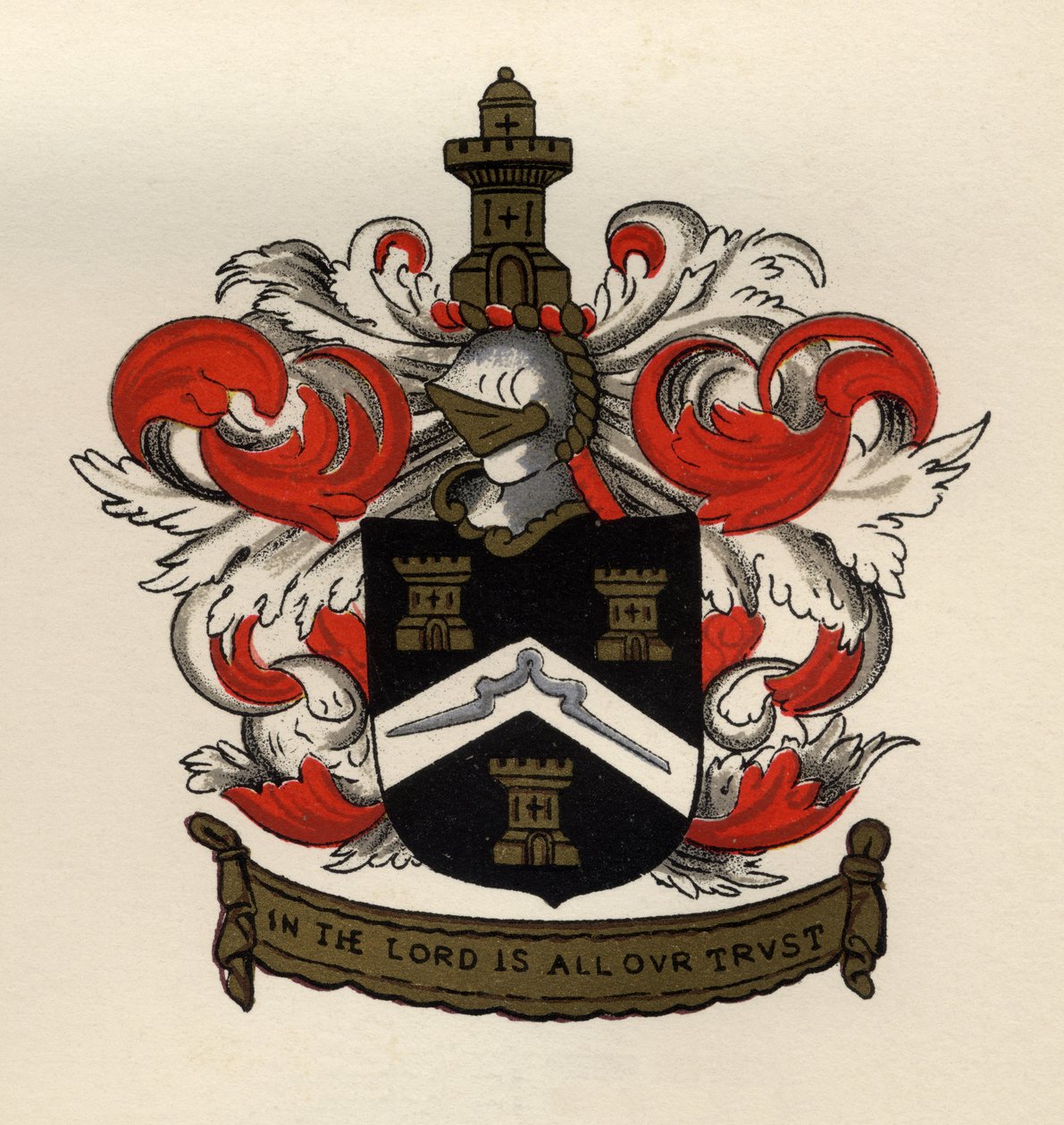 Wappen der Freimaurer des Gateshead Chapter, 1671, aus The History of Freemasonry, Band II, veröffentlicht von Thomas C. Jack, London, 1883 von English School