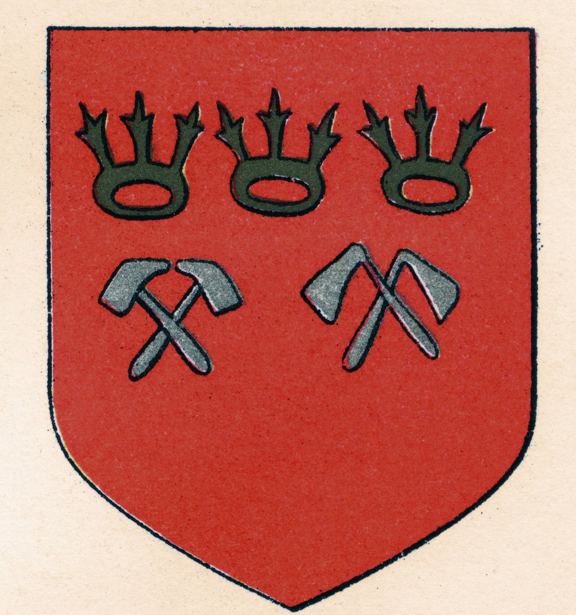 Wappen der Masons of Cologne, aus The History of Freemasonry, Band II, veröffentlicht von Thomas C. Jack, London, 1883 von English School