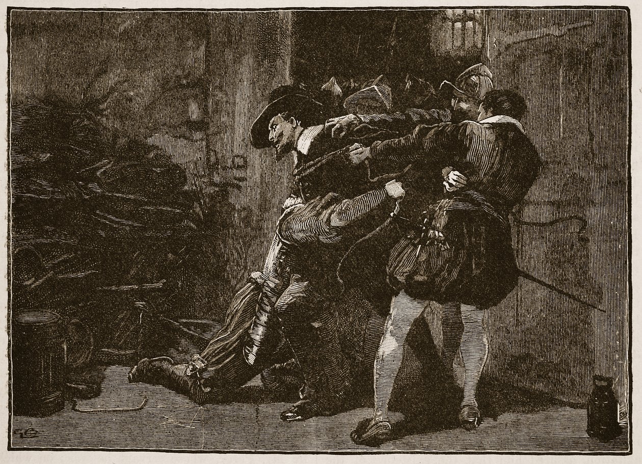 Verhaftung von Guy Fawkes, Illustration aus Cassells Illustrierter Geschichte Englands von English School