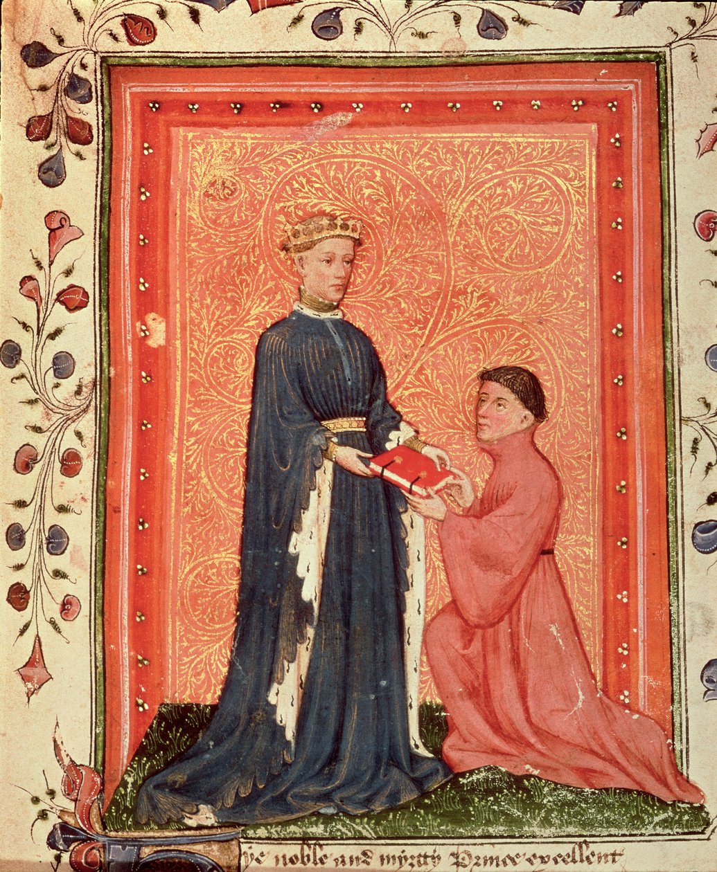 Thomas Hoccleve überreicht sein Buch 