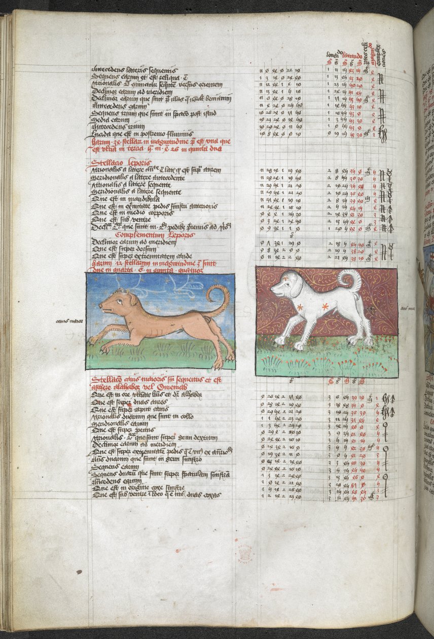Canis maior und Canis minor als Hunde dargestellt, 