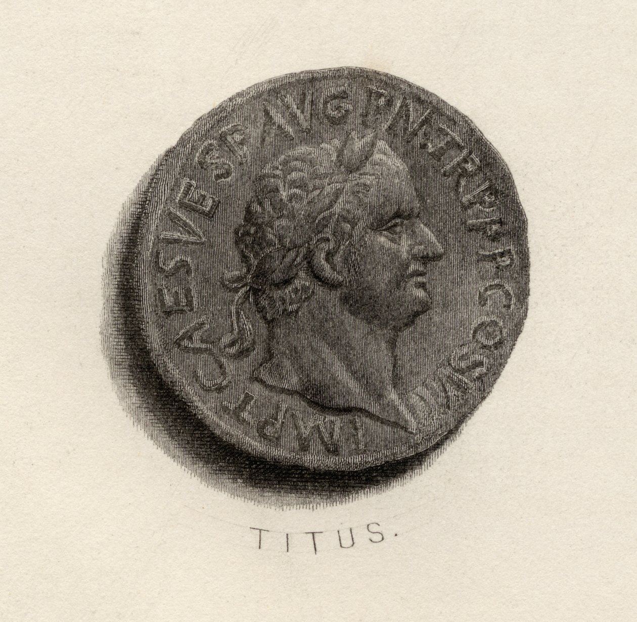 Aureus-Münze aus der Ära von Titus Flavius Vespasianus von English School