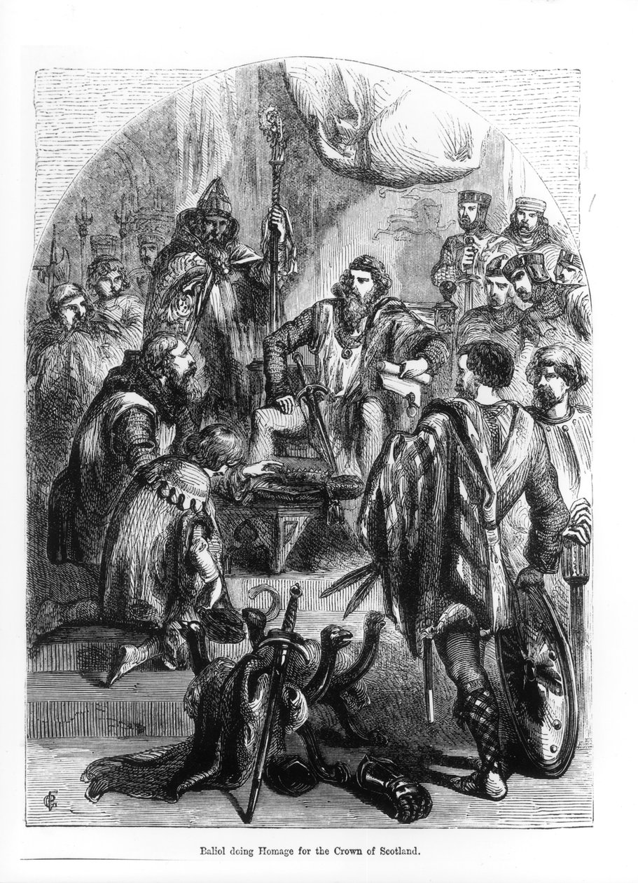 Baliol (1249-1315) leistet Huldigung für die Krone von Schottland von English School