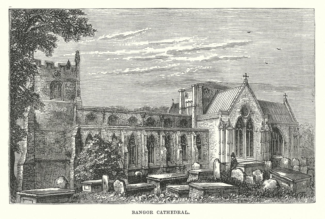 Bangor Kathedrale (Gravur) von English School