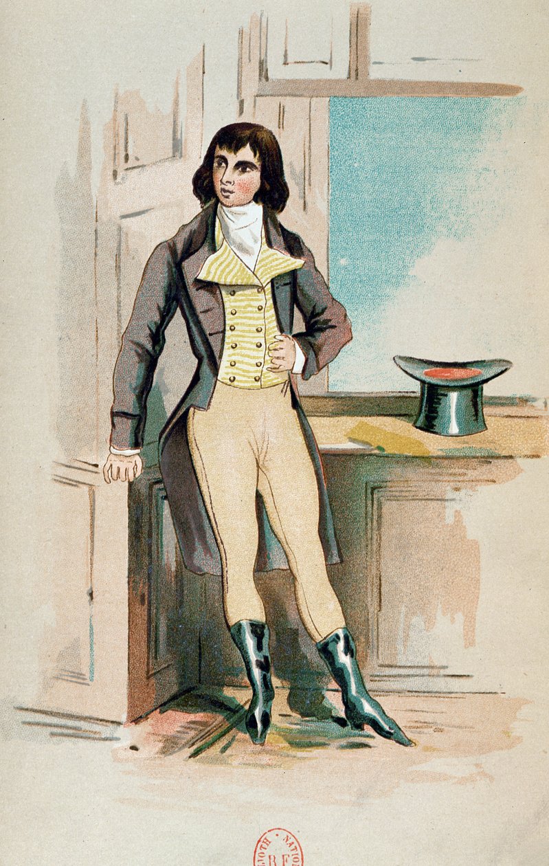 Beau Brummel in seiner Jugend (Farblitho) von English School