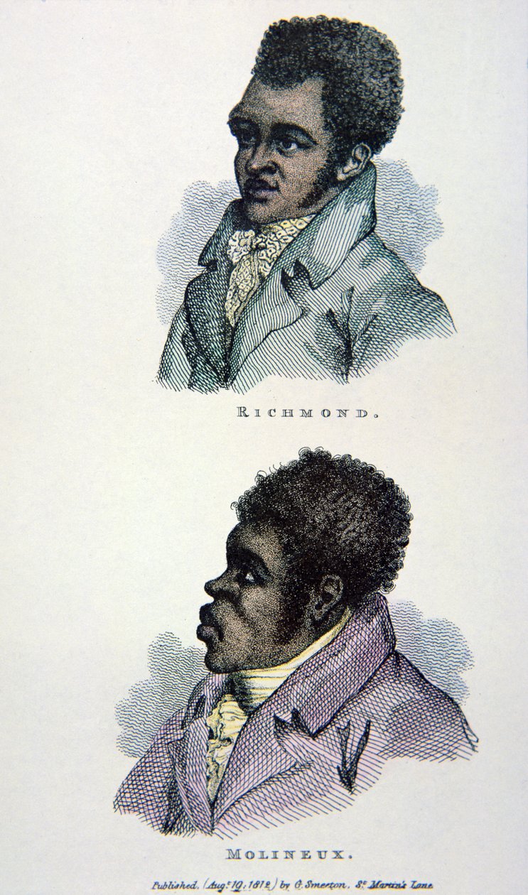 Bill Richmond und Tom Molineaux, Druck veröffentlicht 1812 von English School