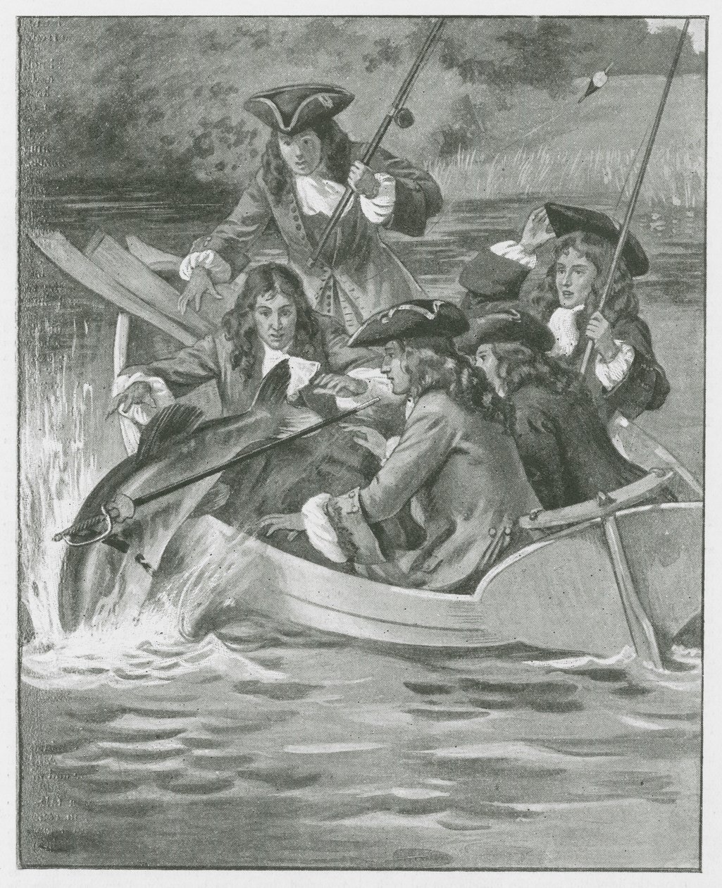 "Mit dem Gürtel und Schwert des Knappen" (Lithographie) von English School
