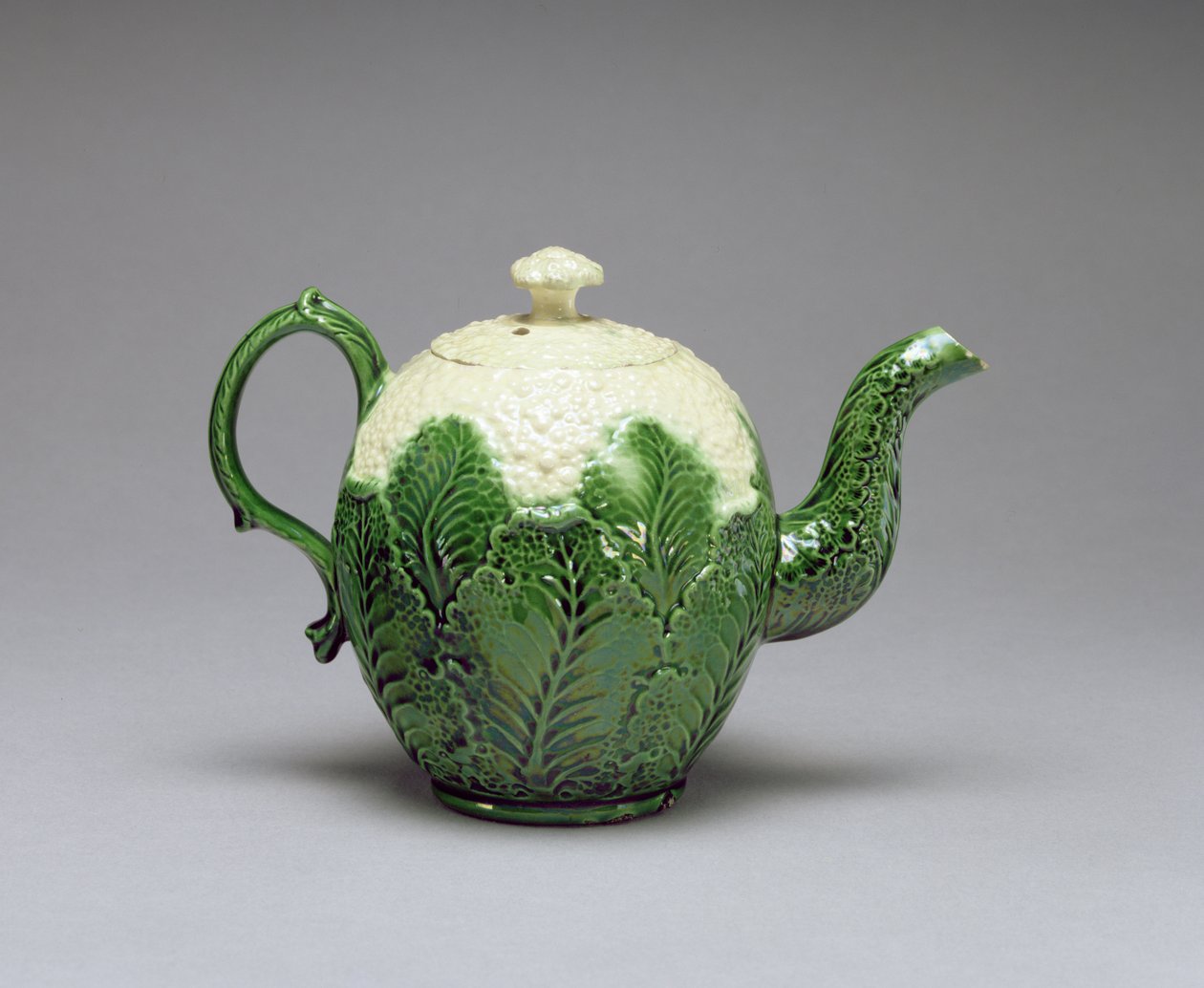 Blumenkohl-Teekanne, aus Burlem, Staffordshire, ca. 1759-66 von English School