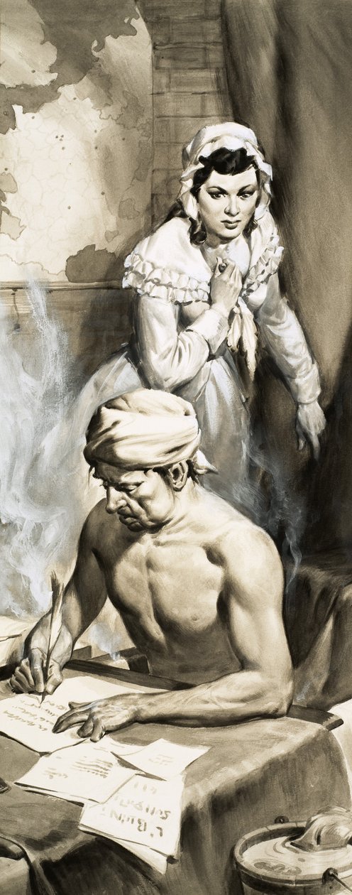 Charlotte Corday kurz vor der Ermordung von Jean Paul Marat von English School