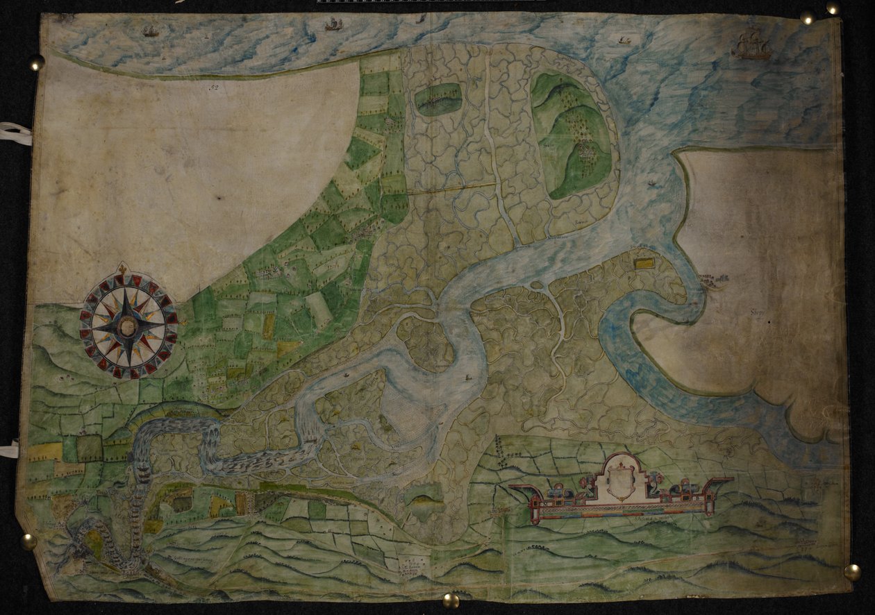 Karte des Verlaufs des Flusses Medway von Rochester bis The Nore von English School