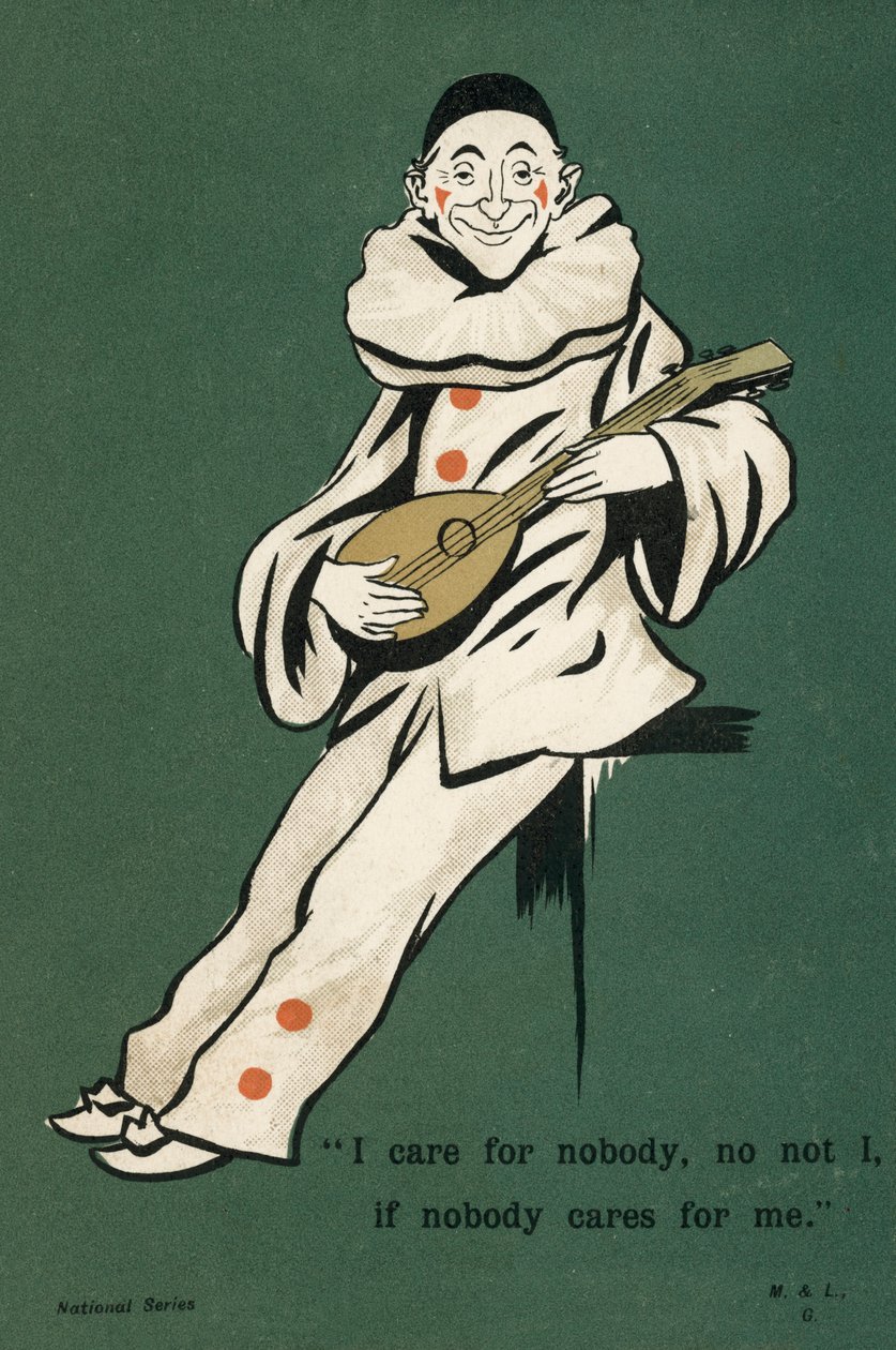 Clown spielt Laute von English School