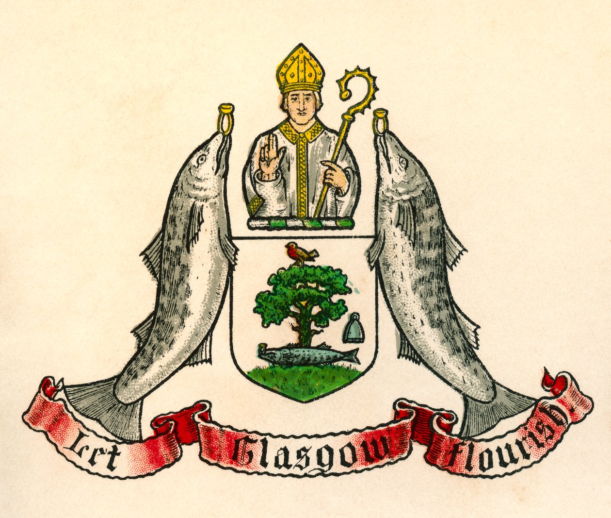 Wappen von Glasgow, Schottland von English School
