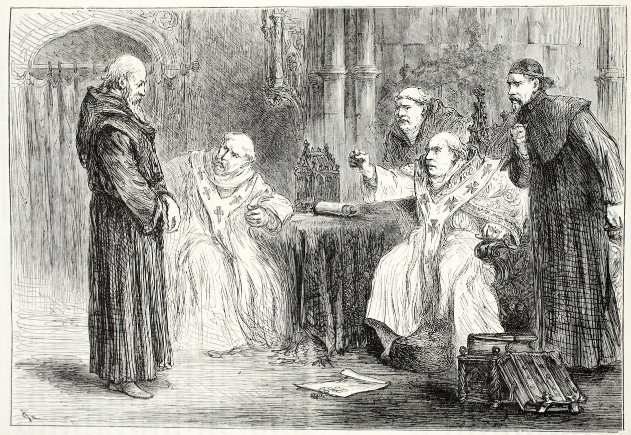 Konferenz zwischen Thorpe und Arundel, Illustration aus Die Geschichte des Protestantismus von James Aitken Wylie, veröffentlicht 1878 von English School