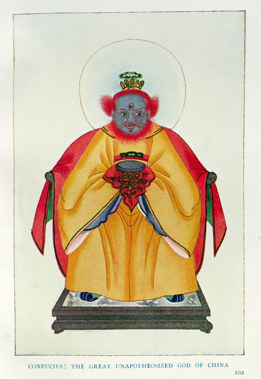 Konfuzius (551-479 v. Chr.): Der große nicht apotheosierte Gott Chinas, Illustration aus 