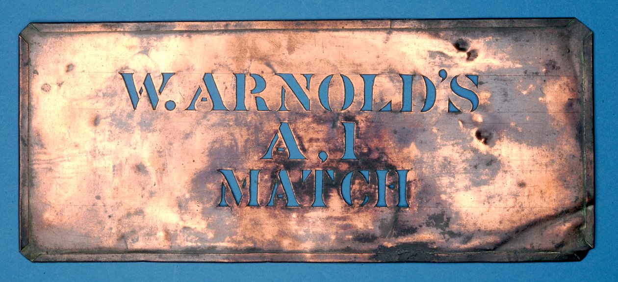 Kupferschablone von W. Arnolds A,1 Match von English School
