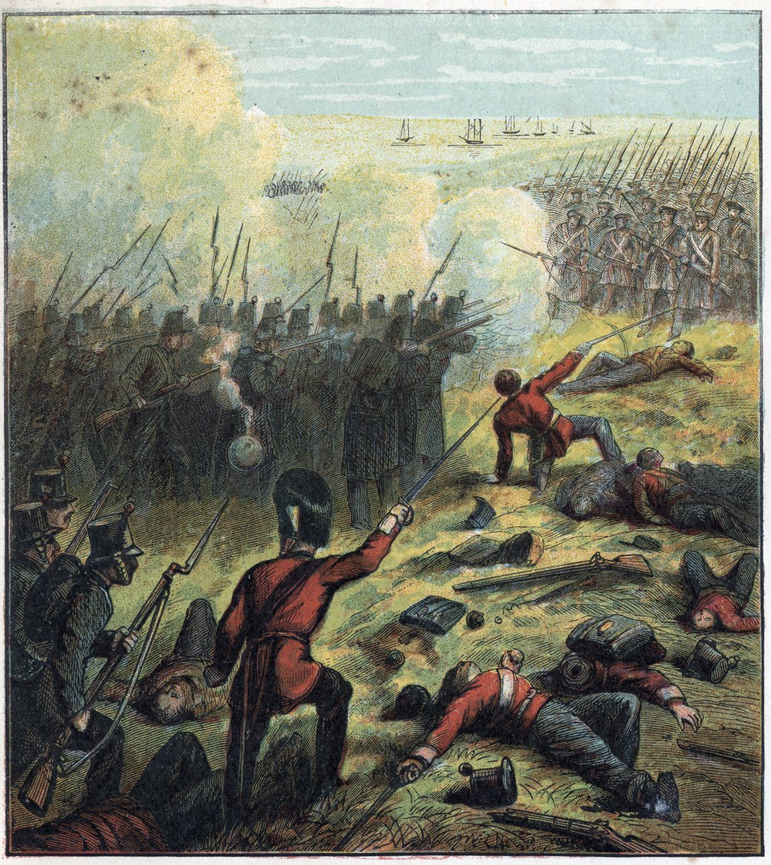Krimkrieg (1853-1856) zwischen Russland und dem Osmanischen Reich: Die Franzosen und Briten verbündeten sich mit den Türken, um den russischen Hafen von Sewastopol vom 17. Oktober 1854 bis zum 8. September 1855 zu belagern. 