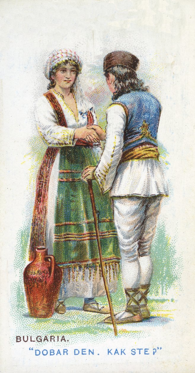Übliche Begrüßung in Bulgarien, 1907 von English School