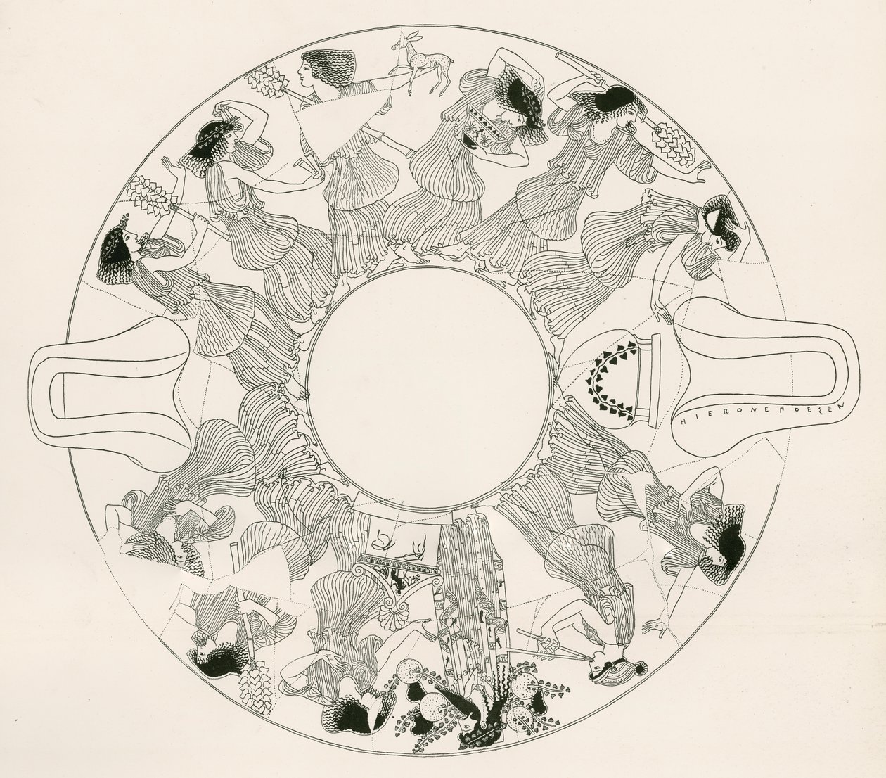 Tanz der Mänaden zu Dionysos (Gravur) von English School