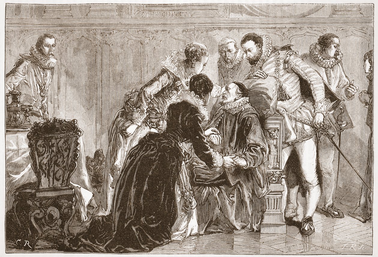 Tod von Wilhelm dem Schweigsamen, Prinz von Oranien, Illustration aus 