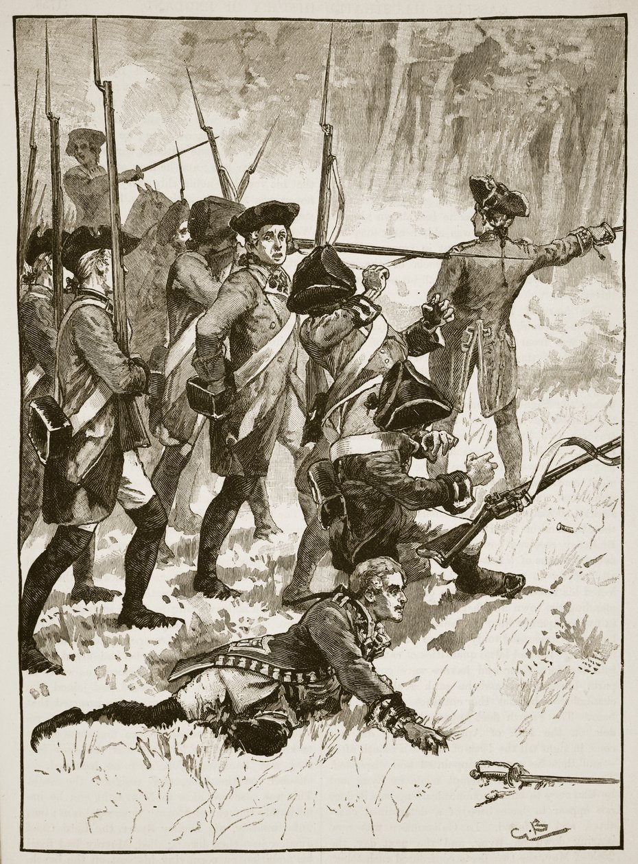 Niederlage von General Braddock im Indianerhinterhalt, 1755, Illustration aus Cassells Illustrierter Geschichte Englands von English School