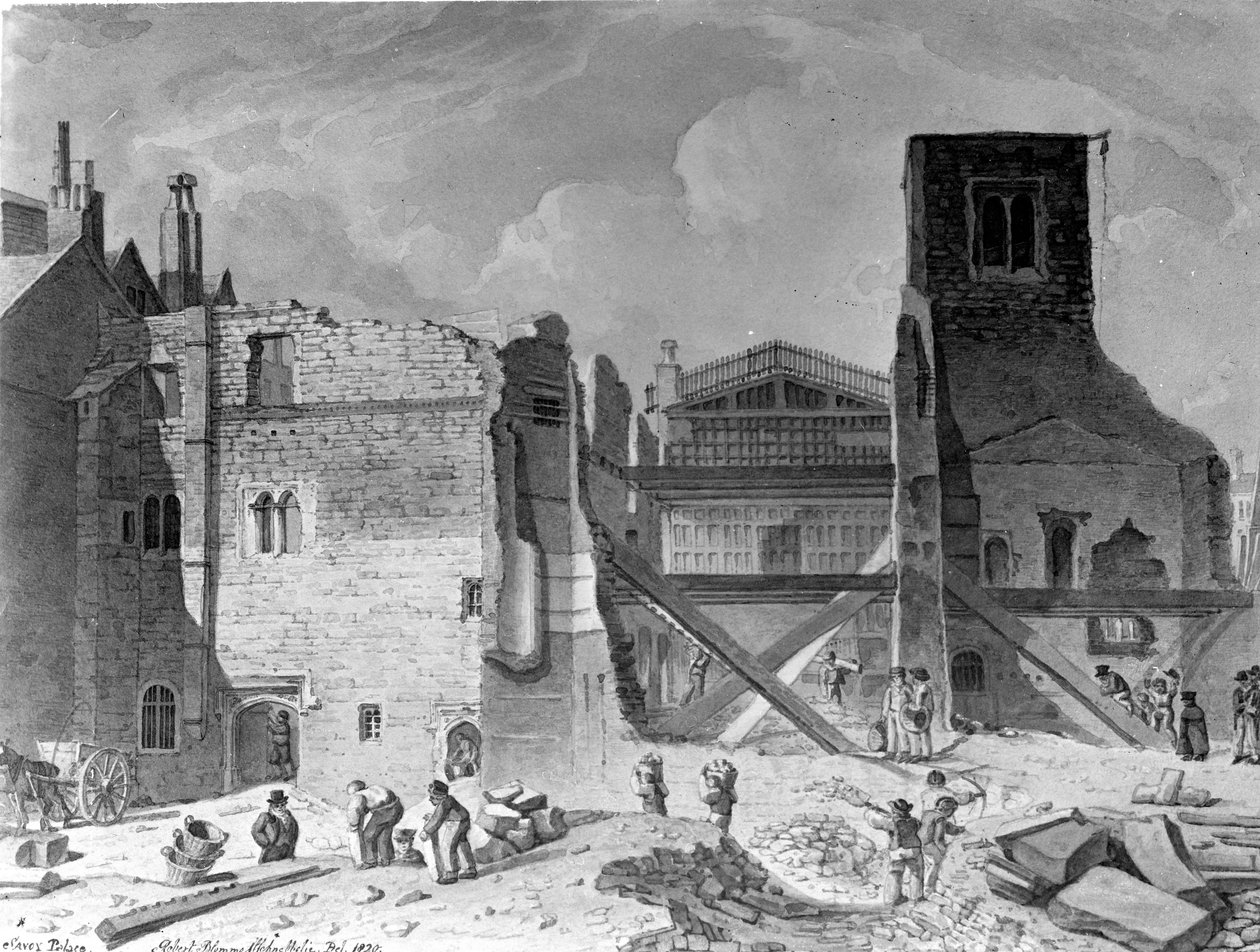 Abriss des Savoy Palace, Westminster, London, 1820 von English School