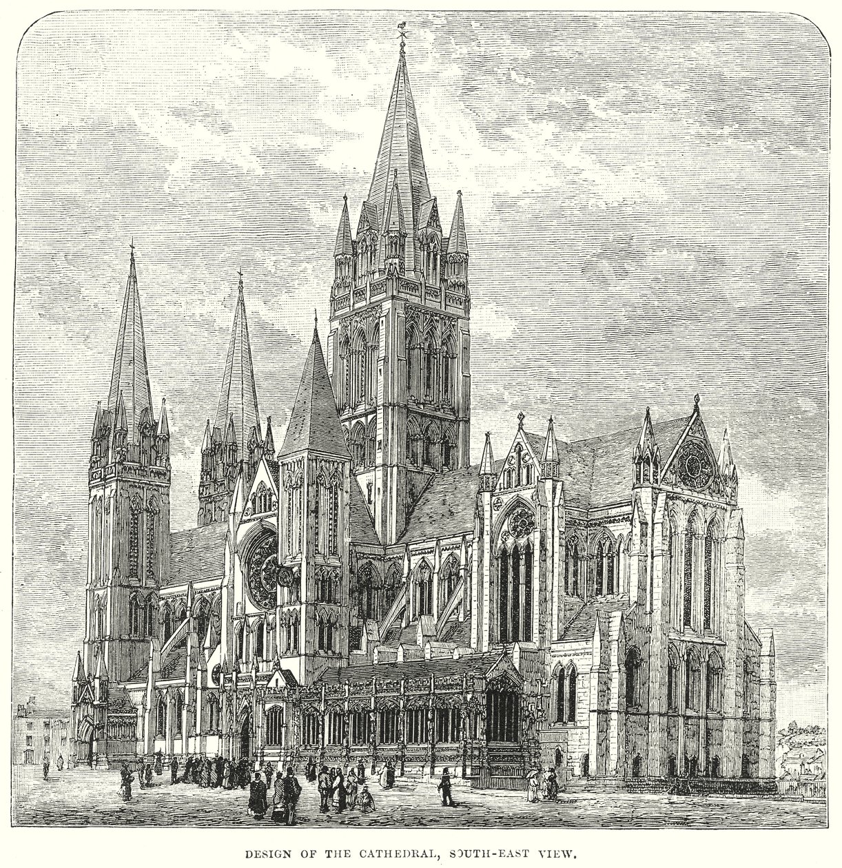 Entwurf der Kathedrale, Südostansicht von English School