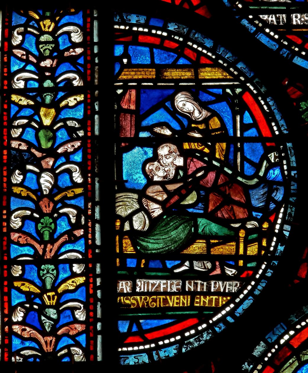 Detail aus dem Wunderfenster mit John Roxborough und Henry Beche von English School