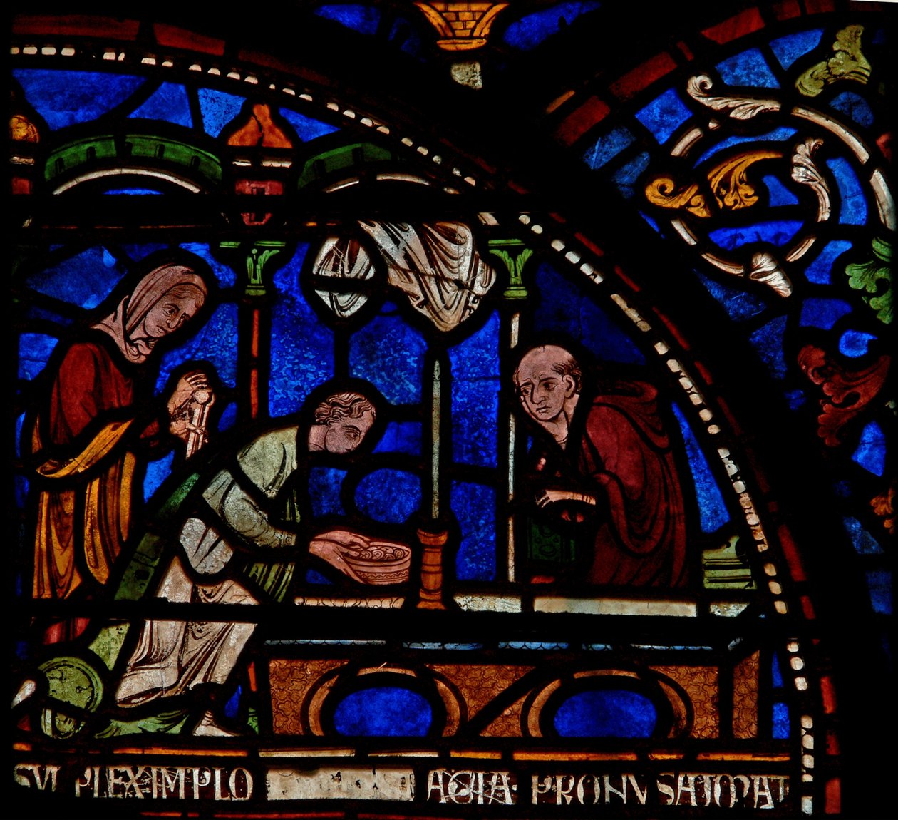 Detail aus dem Wunderfenster mit der Heilung von Edwin von Berkhampstead von English School