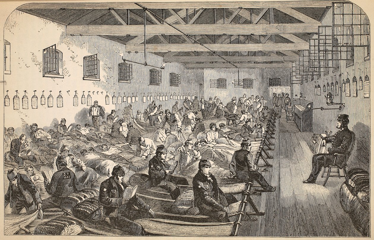Schlafsaal im Coldbath Fields-Gefängnis, Illustration aus The Criminal Prisons of London and Scenes from Prison Life von Henry Mayhew und John Binny, veröffentlicht 1862 von English School