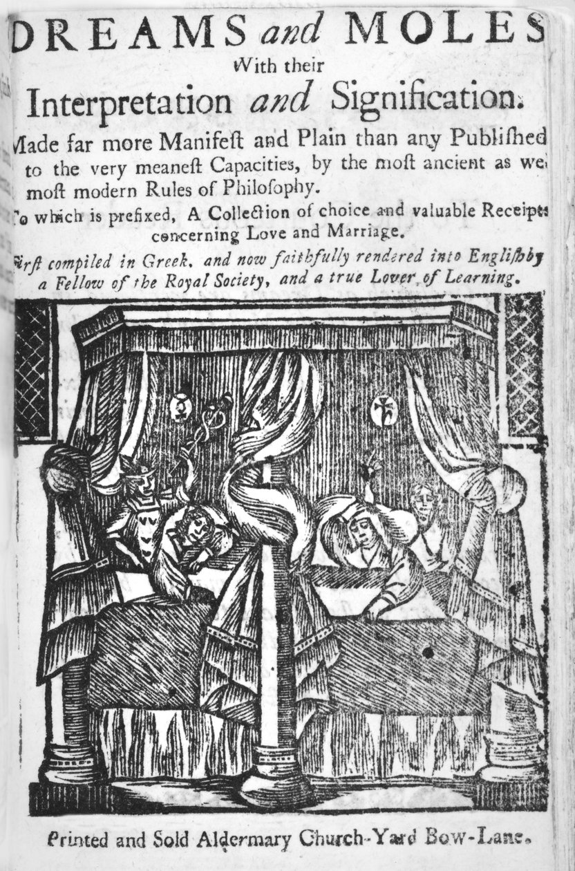 Träume und Maulwürfe, Titelseite, ca. 1750 von English School