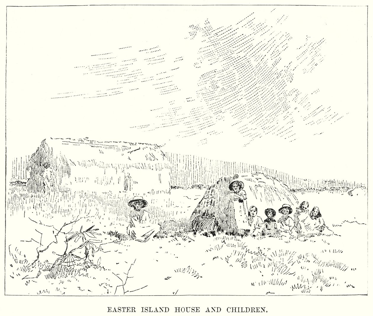 Osterinselhaus und Kinder von English School