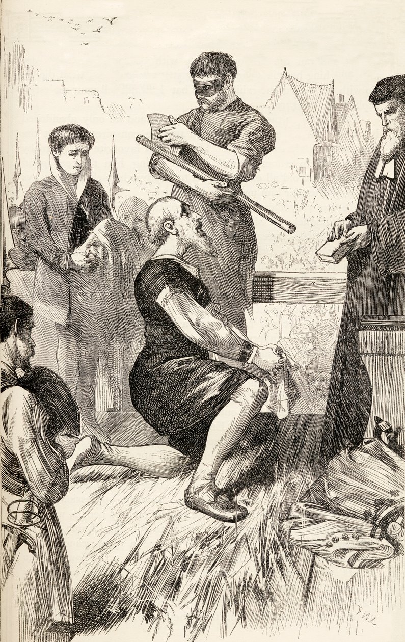 Edward Seymour auf dem Schafott, wartend auf seine Hinrichtung, um 1865 von English School