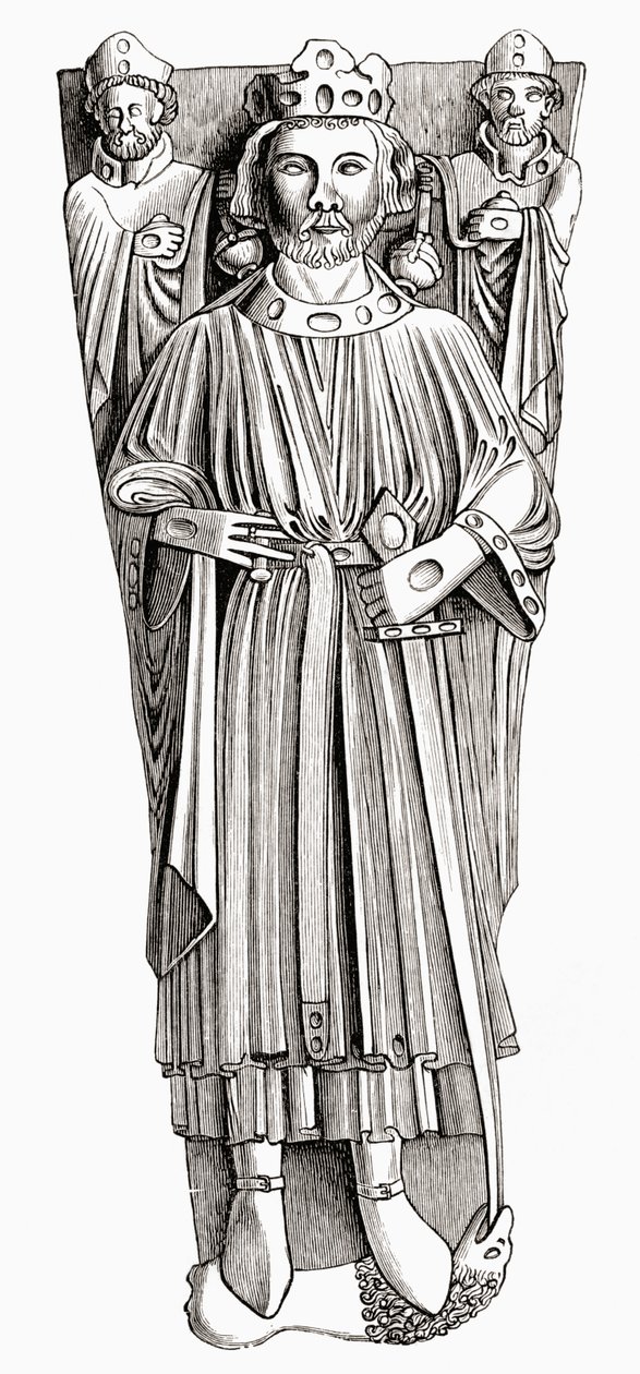 Abbild von König Johann auf seinem Grab in der Kathedrale von Worcester, aus 