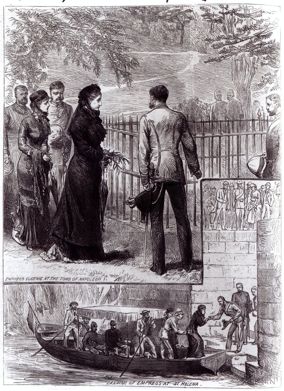 Kaiserin Eugenie besucht das Grab von Napoleon I. auf St. Helena, 1880 von English School