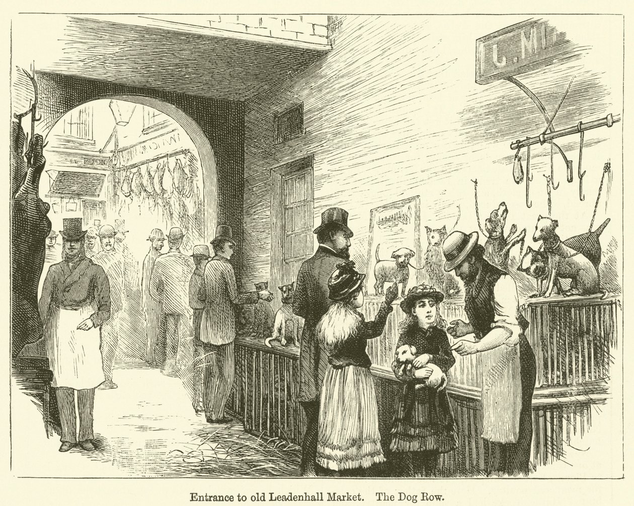 Eingang zum alten Leadenhall Markt, The Dog Row von English School