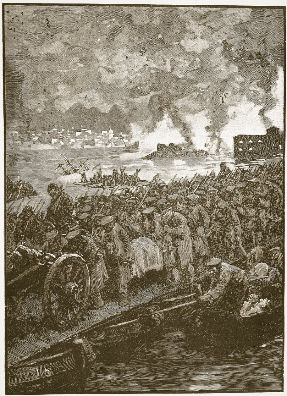 Evakuierung von Sebastopol, Illustration aus Cassells Illustrated History of England von English School