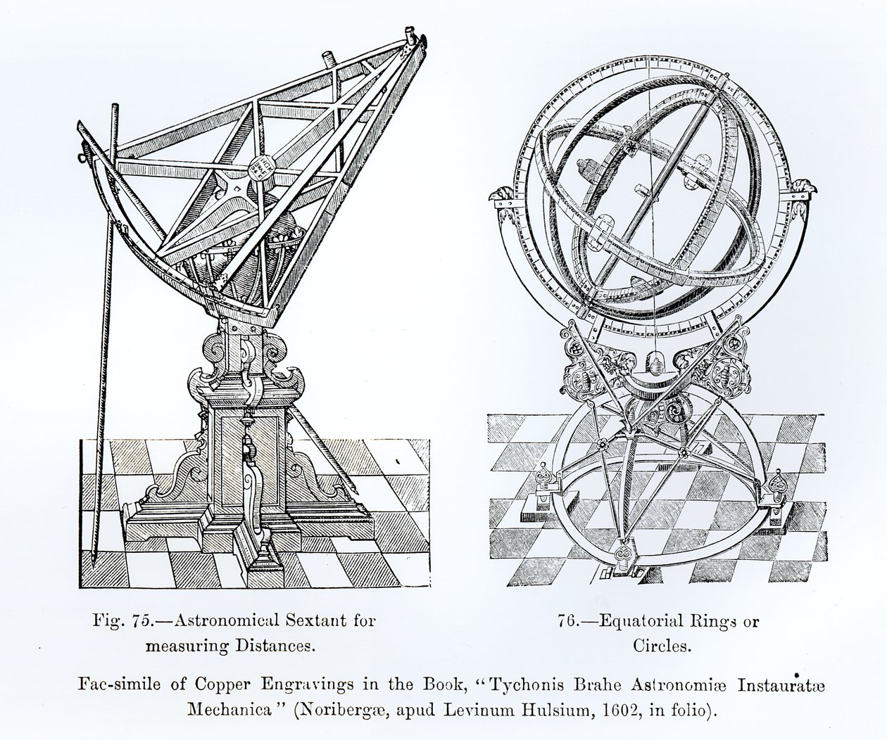 Faksimile von Kupferstichen aus Tychonis Brahe Astronomiae Instauratae Mechanica, 1602 von English School