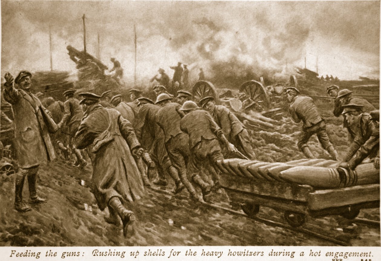 Die Geschütze füttern, 1914-19 von English School
